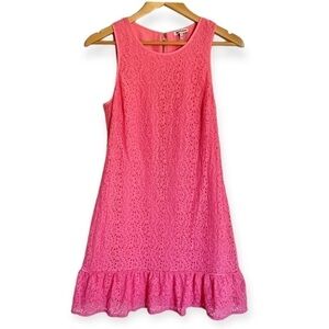Juicy Couture Floral Lace Ruffle Sleeveless Dress